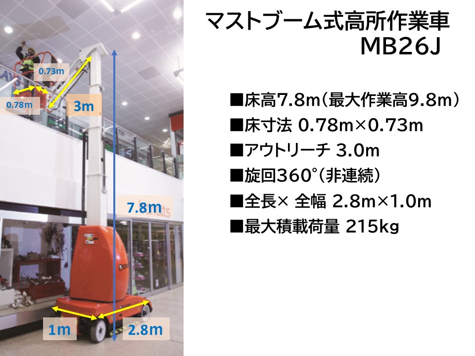 マストブーム式高所作業車MB26J