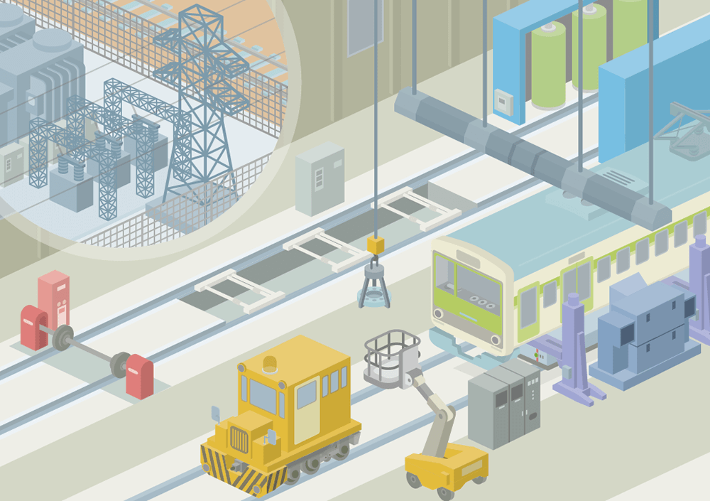 Vehicle maintenance base and electric power facility